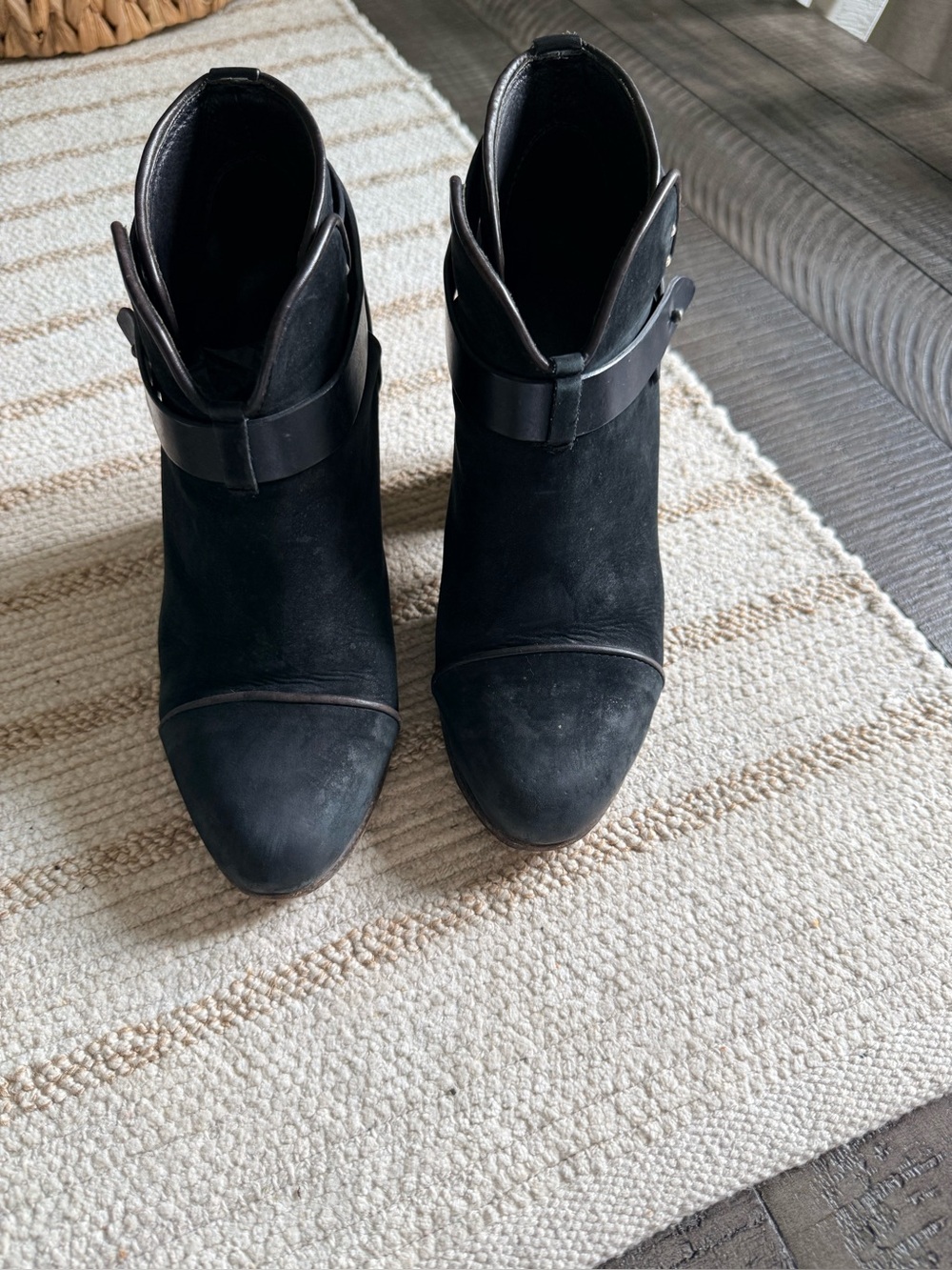 Rag & Bone Block Heel Black Ankle Boot EU 39 Approx. 9'US
